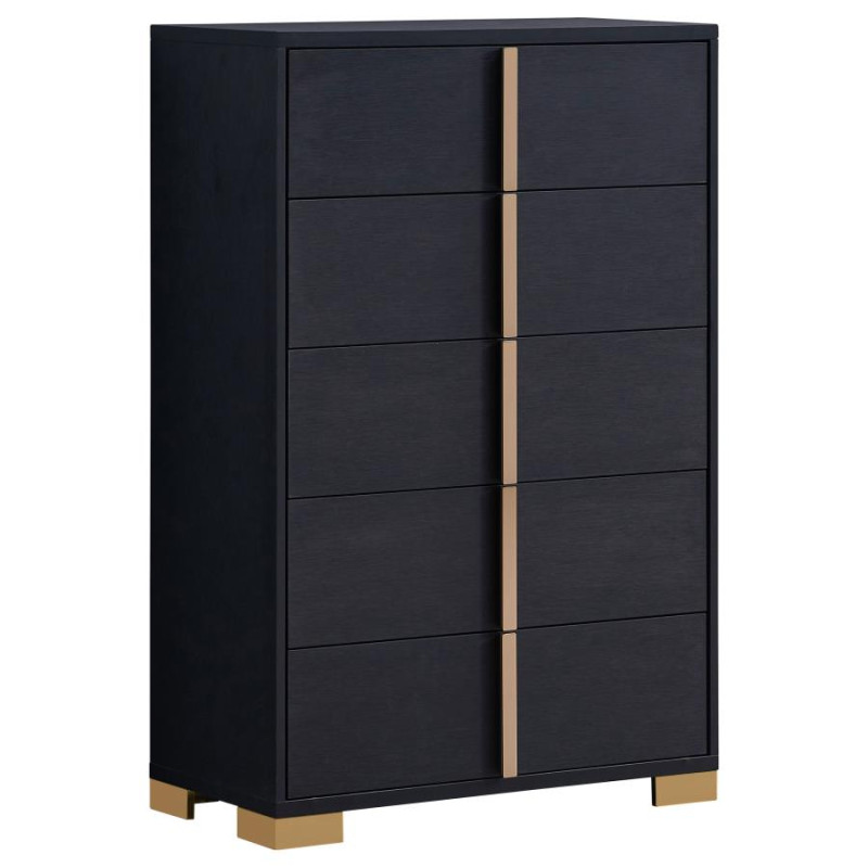 222835 Marceline 5-Drawer Chest Black