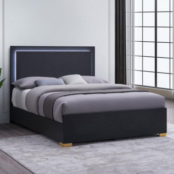 222831F Marceline Full Bed With LED Headboard Black