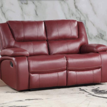 610242 Camila Upholstered Motion Reclining Loveseat Red Faux Leather