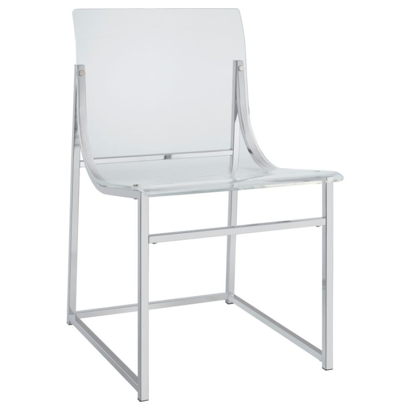 121182 Adino Acrylic Dining Side Chair Clear And Chrome
