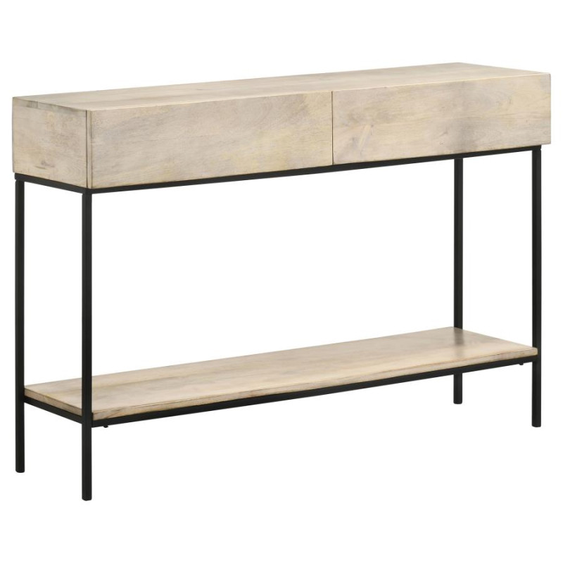 959541 Rubeus 2-Drawer Console Table With Open Shelf White Washed