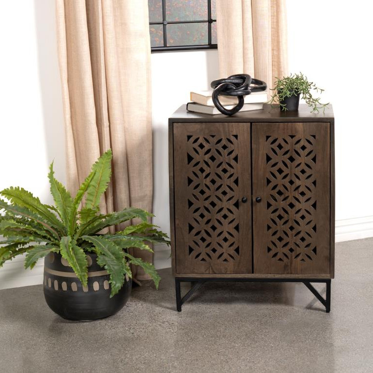 950391 Zaria 2-Door Wooden Accent Cabinet Brown