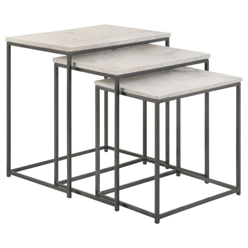 936016 Caine 3-Piece Nesting Table With Marble Top