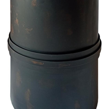 930259 Bryce Round Metal Side Table Rustic Black