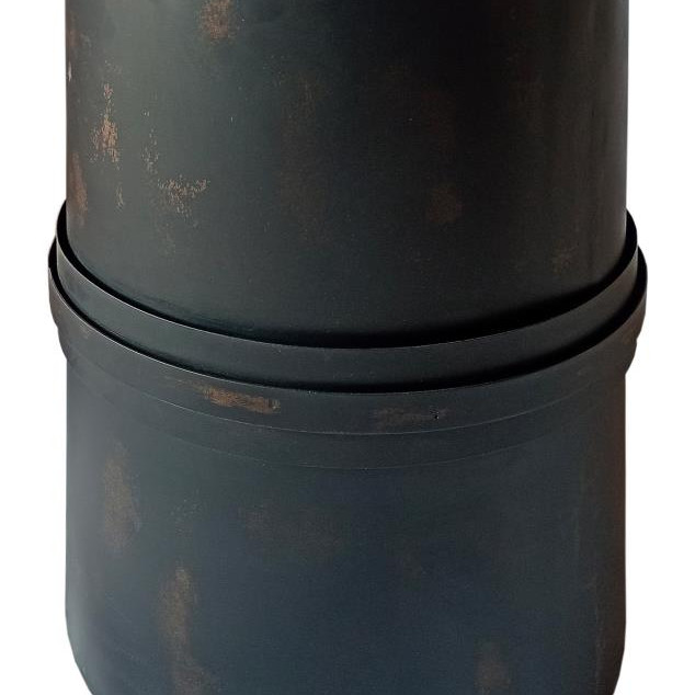 930259 Bryce Round Metal Side Table Rustic Black