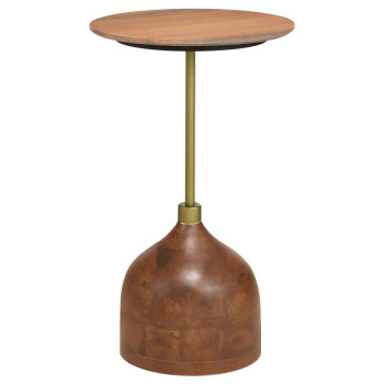 930249 Colima Round Wood Top Side Table Peach