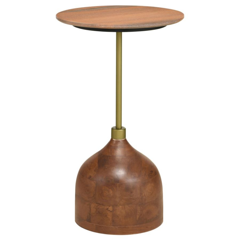 930249 Colima Round Wood Top Side Table Peach