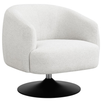 905739 Dave Upholstered Swivel Accent Chair Beige And Matte Black