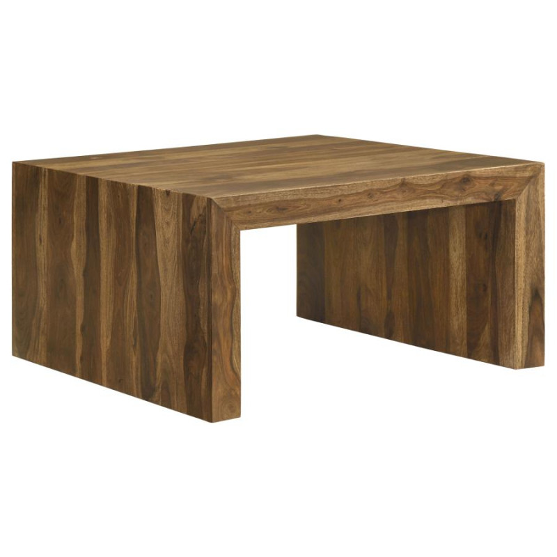708418 Odilia Square Solid Wood Coffee Table Auburn