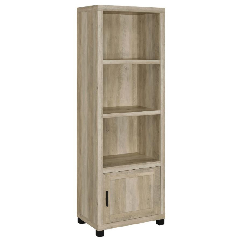 707746 Sachin 3-Shelf Media Tower With Storage Cabinet Antique Pine