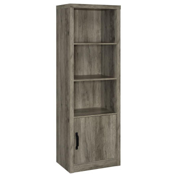 707726 Burke 3-Shelf Media Tower With Storage Cabinet Grey Driftwood