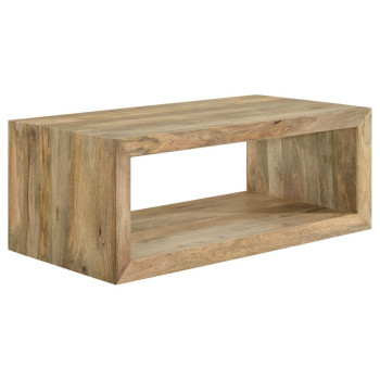 704838 Benton Rectangular Solid Wood Coffee Table Natural