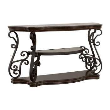 702449 Laney Sofa Table Deep Merlot And Clear