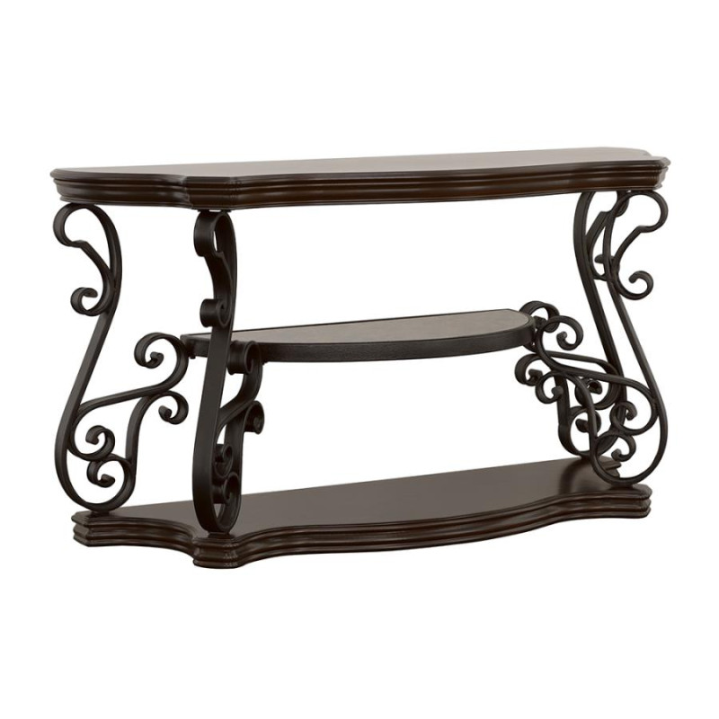 702449 Laney Sofa Table Deep Merlot And Clear
