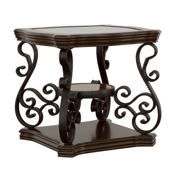 702447 Laney End Table Deep Merlot And Clear