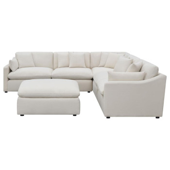 551451-SET Hobson 6-Piece Reversible Cushion Modular Sectional Off-White