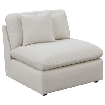 551451 Hobson Cushion Back Armless Chair Off-White