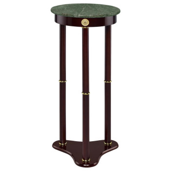 3315 Edie Round Marble Top Accent Table Merlot