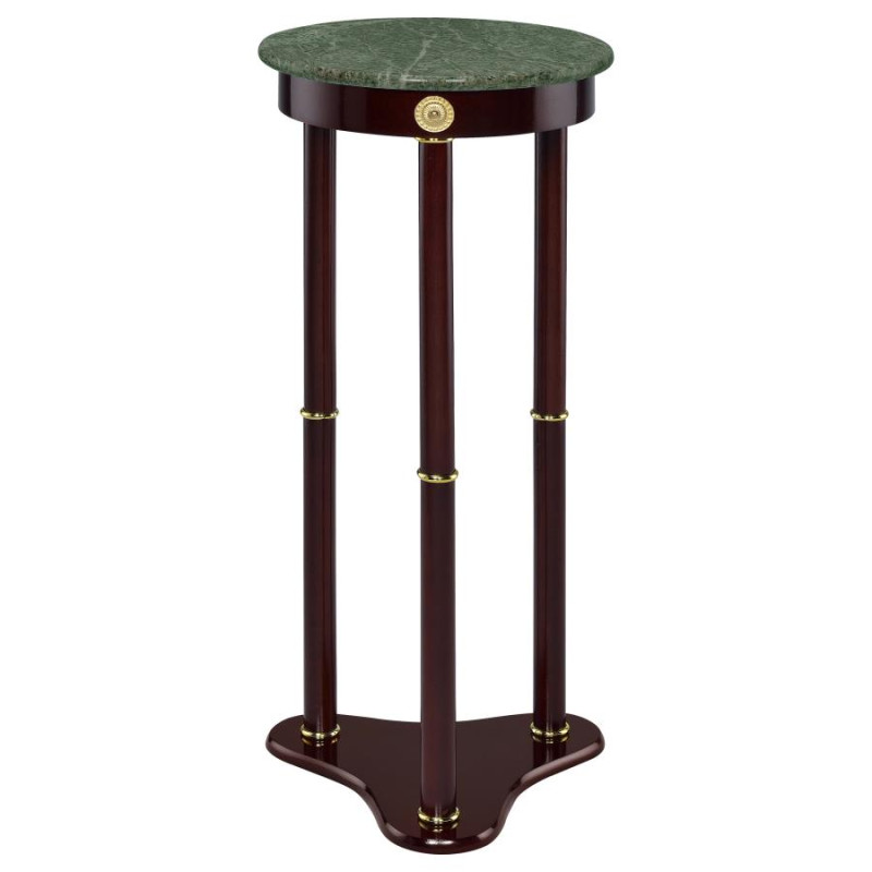 3315 Edie Round Marble Top Accent Table Merlot