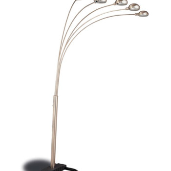 1243 Kayd 5-Light Floor Lamp With Curvy Dome Shades Chrome And Black
