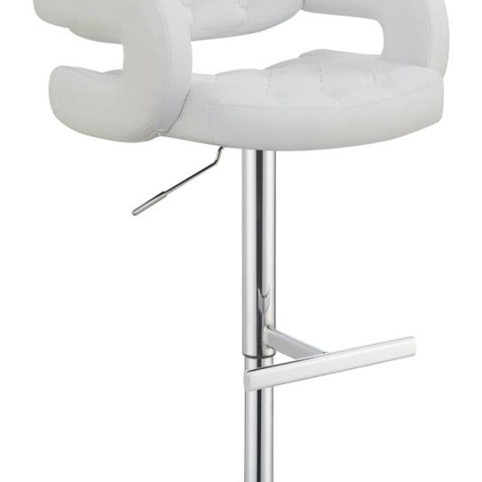 102557 Brandi Adjustable Bar Stool Chrome And White