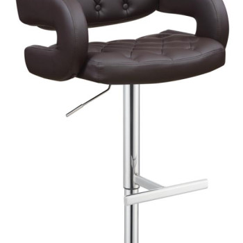 102556 Brandi Adjustable Bar Stool Chrome And Brown