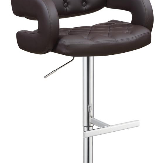 102556 Brandi Adjustable Bar Stool Chrome And Brown
