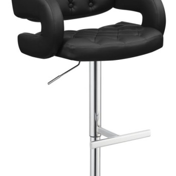 102555 Brandi Adjustable Bar Stool Black And Chrome
