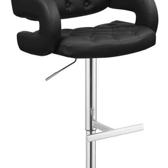 102555 Brandi Adjustable Bar Stool Black And Chrome