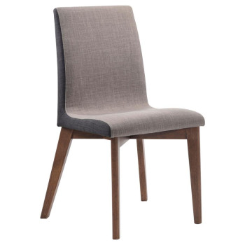 106592 Redbridge Upholstered Side Chairs Grey And Natural Walnut (Set Of 2)