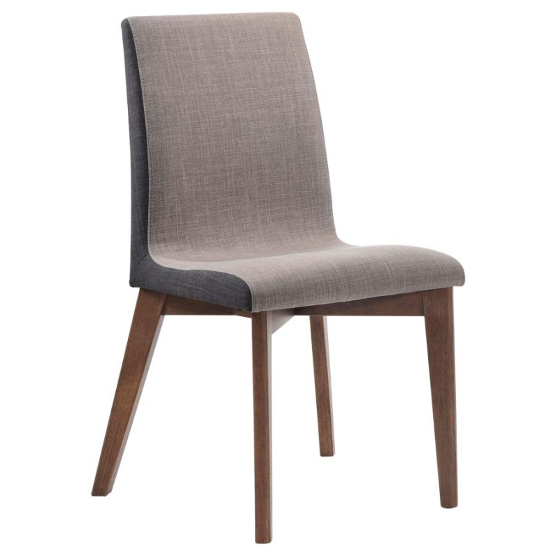 106592 Redbridge Upholstered Side Chairs Grey And Natural Walnut (Set Of 2)