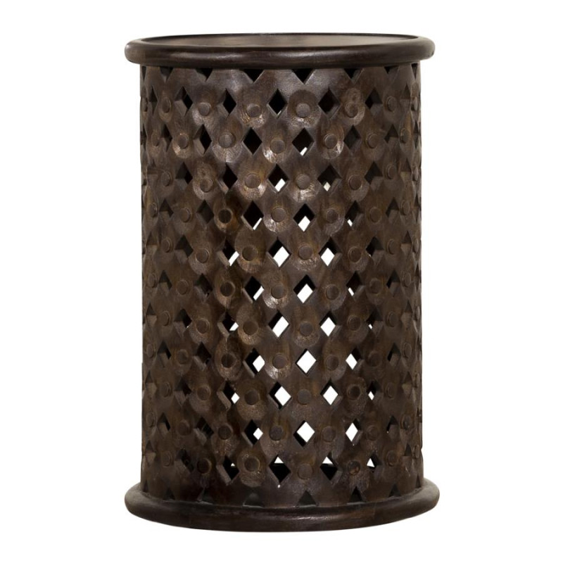 936153 Krish 24-inch Round Accent Table Dark Brown