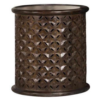936143 Krish 18-inch Round Accent Table Dark Brown