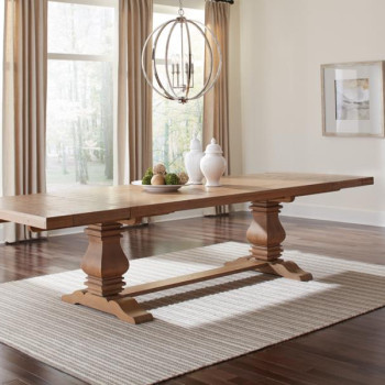 180201 Florence Double Pedestal Dining Table Rustic Smoke