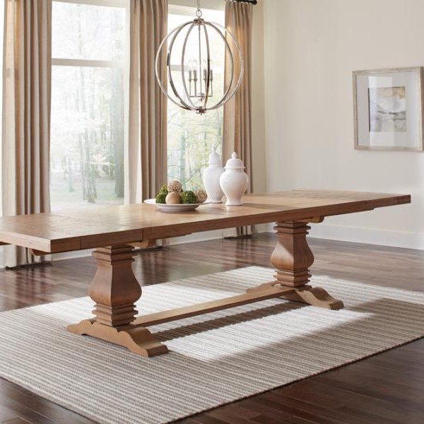 180201 Florence Double Pedestal Dining Table Rustic Smoke