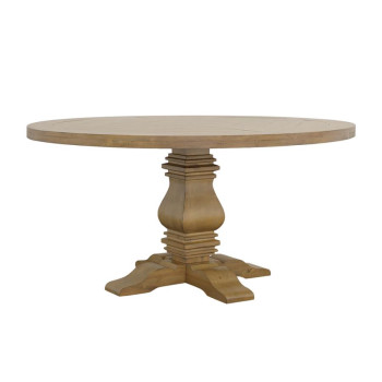 180200 Florence Round Pedestal Dining Table Rustic Smoke