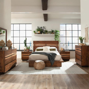 223250KW-S4 Winslow California King Bedroom Set Smokey Walnut and Coffee Bean