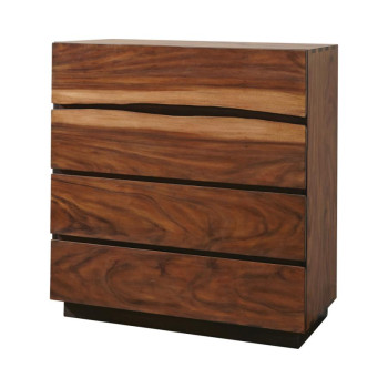 223255 Winslow 4-drawer Chest Smokey Walnut and Coffee Bean