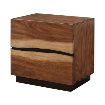223252 Winslow 2-drawer Nightstand Smokey Walnut and Coffee Bean