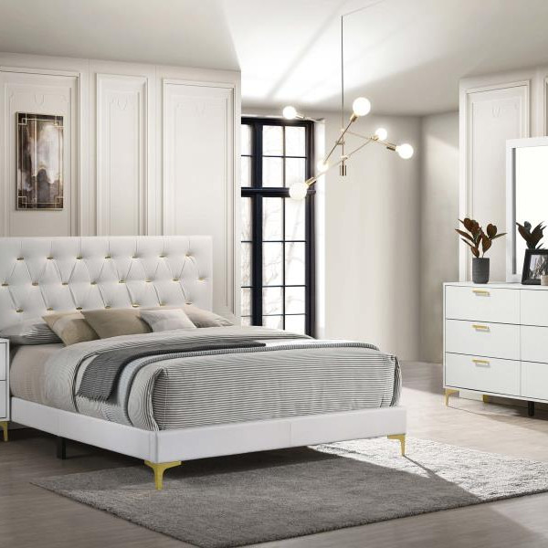 224401KE-S4 Kendall 4-Piece Eastern King Bedroom Set White