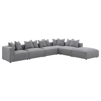 551594-SET Jennifer 6-piece Tight Seat Modular Sectional Grey