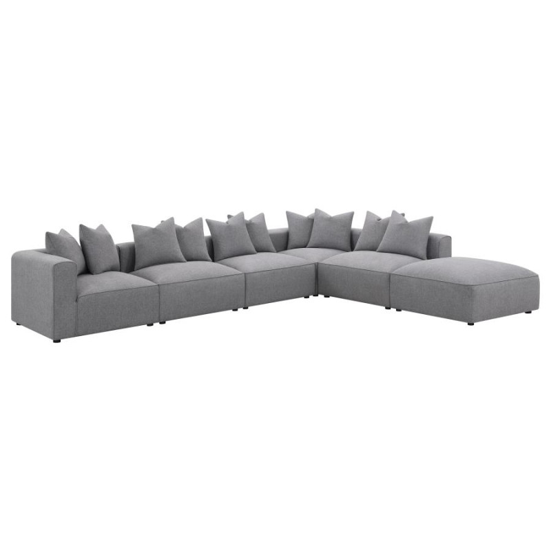 551594-SET Jennifer 6-piece Tight Seat Modular Sectional Grey