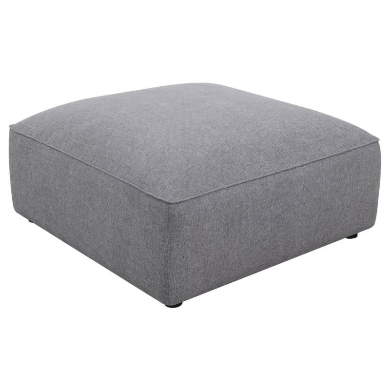 551596 Jennifer Square Upholstered Ottoman Grey