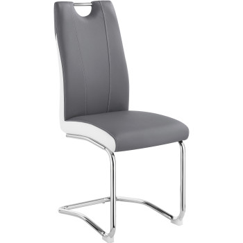 193812 Brooklyn Upholstered Side Chairs With S-Frame Grey And White