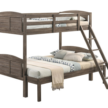 400809 Flynn Twin Over Full Bunk Bed Weathered Brown