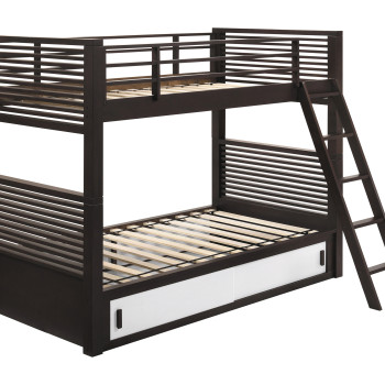 400736T Oliver Twin Over Twin Bunk Bed Java