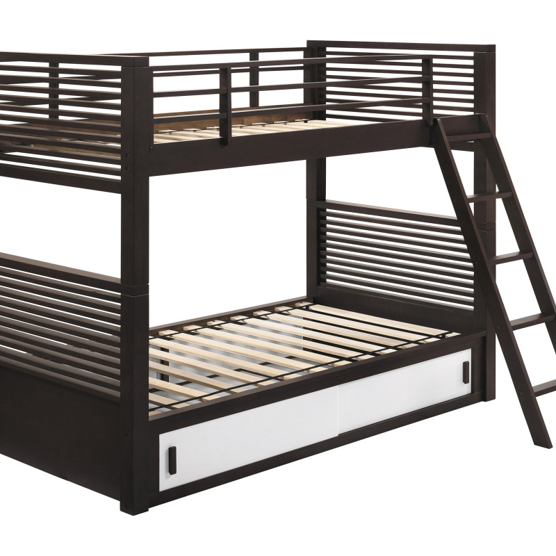 400736T Oliver Twin Over Twin Bunk Bed Java