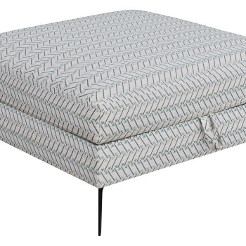 509807 Clint Upholstered Ottoman With Tapered Legs Multi-Color