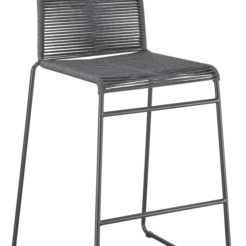 192064 Upholstered Bar Stools With Footrest Charcoal And Gunmetal