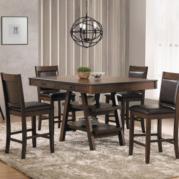 115208-S5 Dewey 5-Piece Rectangular Dining Set Brown And Walnut